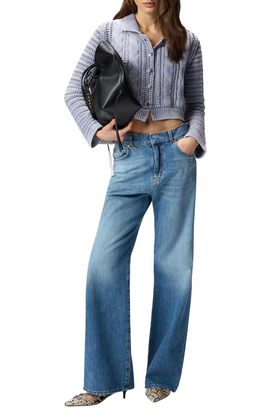 Женский Pinko Джинсы WANDA из хлопка (цвет ), артикул 101733A323 | Фото 3