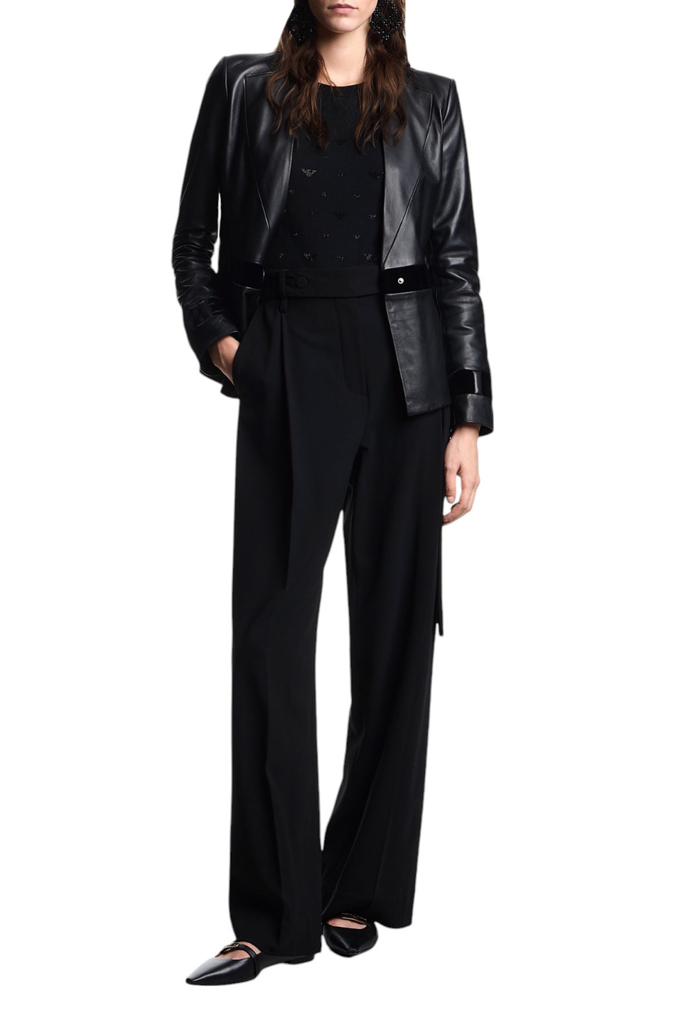 Женский Emporio Armani Джемпер из шерсти со стразами (цвет ), артикул EW001263-AF19176 | Фото 2