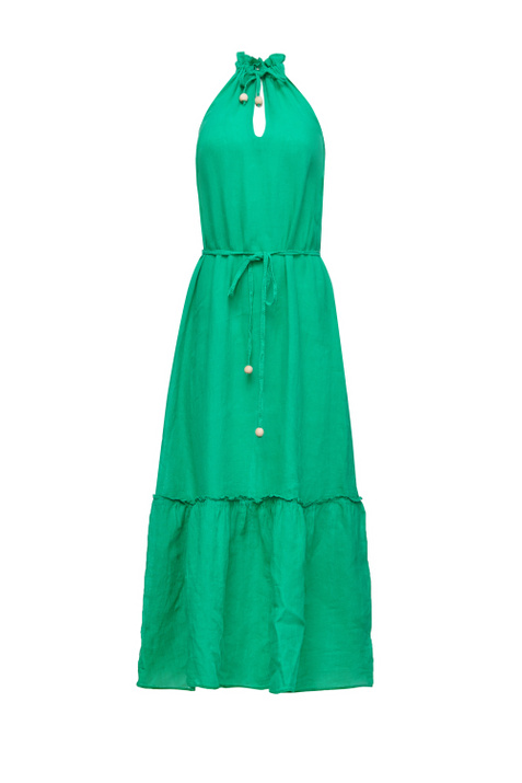 120% Lino Льняное платье с кулиской на горловине ( цвет), артикул V0W49CO0000115000 | Фото 1