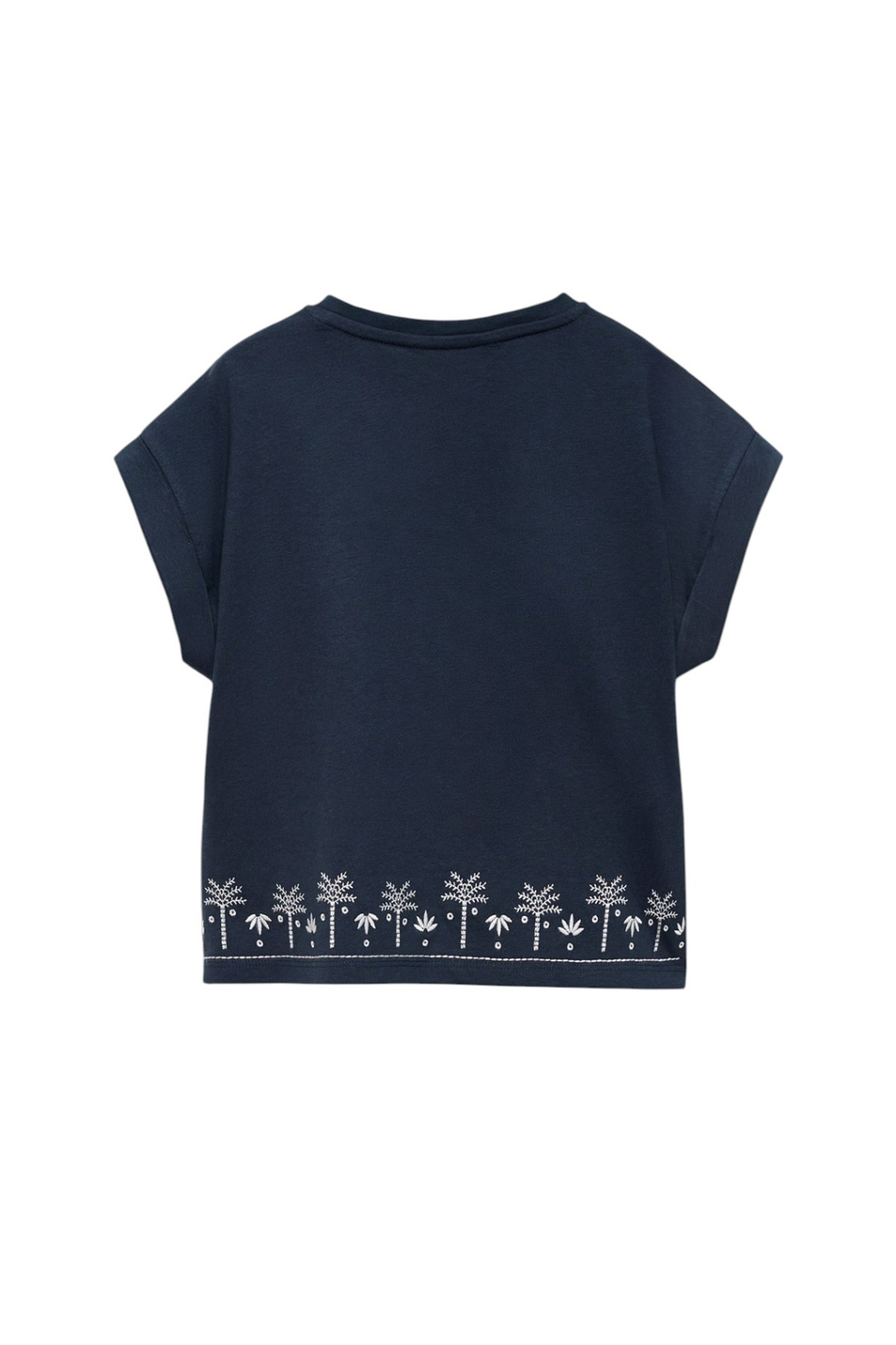 Девочкам Mango Kids Футболка PALM из хлопка с вышивкой (цвет ), артикул 87027898 | Фото 2