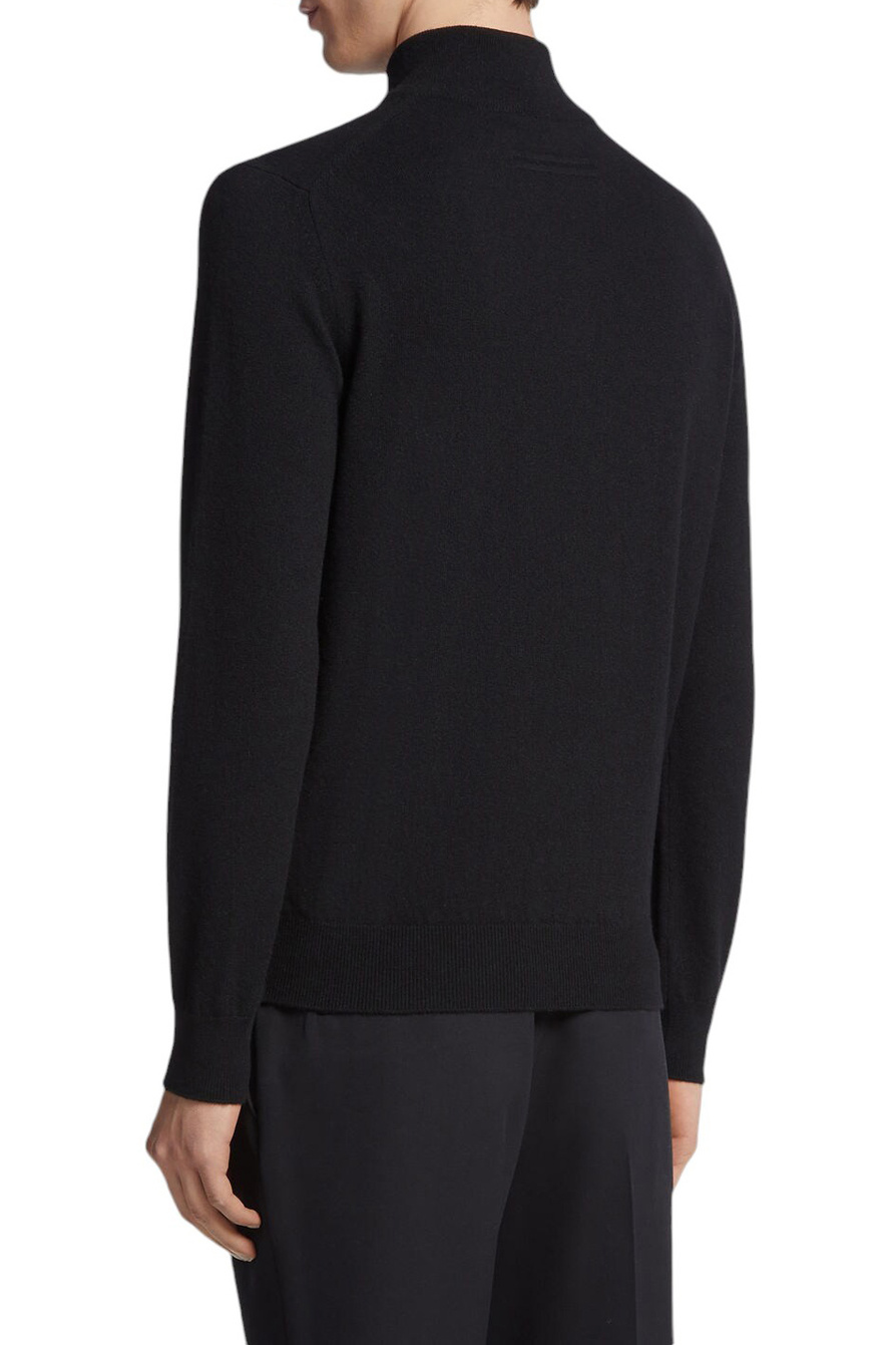 Ermenegildo Zegna COUTURE カシミヤ シルク ニットポロ Zegna ❤ мужской джемпер из кашемира со скидкой 30%, черный цвет
