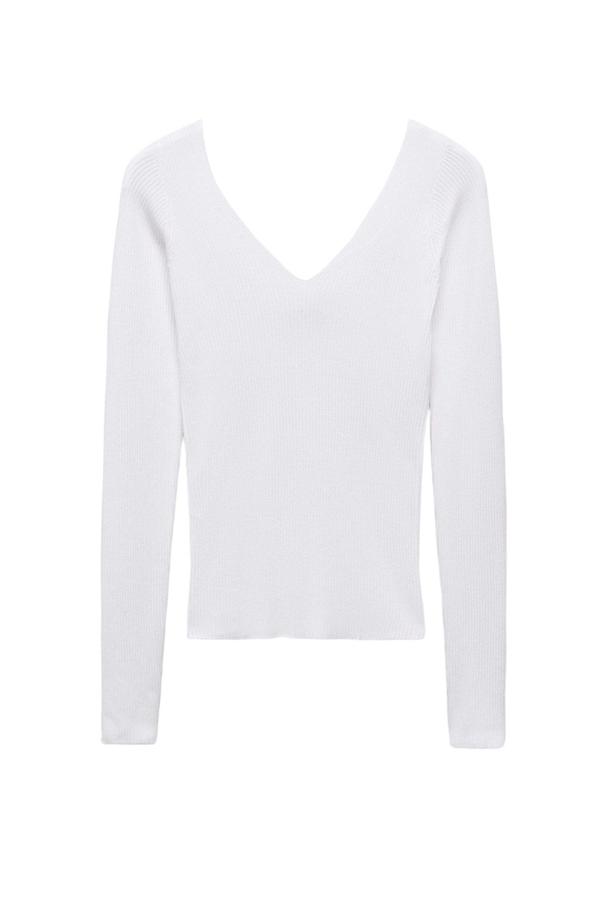 Пуловер однотонный OLIMPICA|Основной цвет:Белый|Артикул:57013809 | Фото 1
