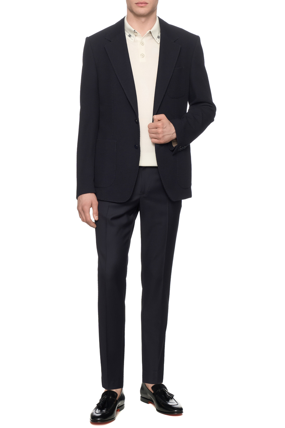 Пиджак из шерсти и хлопка|Основной цвет:Синий Мужской Dolce & Gabbana Пиджак из шерсти и хлопка (цвет ), артикул G2PT9T-HU7W2 | Фото 3