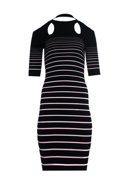 Платье облегающего кроя с вырезами|Основной цвет:Черный|Артикул:CA3122MS99E | Фото 1