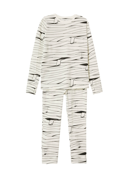 Пижама MUMMY из натурального хлопка|Основной цвет:Кремовый|Артикул:37057723 | Фото 1