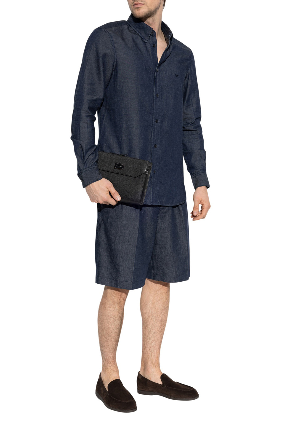 Мужской Emporio Armani Шорты из смесового хлопка (цвет ), артикул EM005883-AF25638 | Фото 3