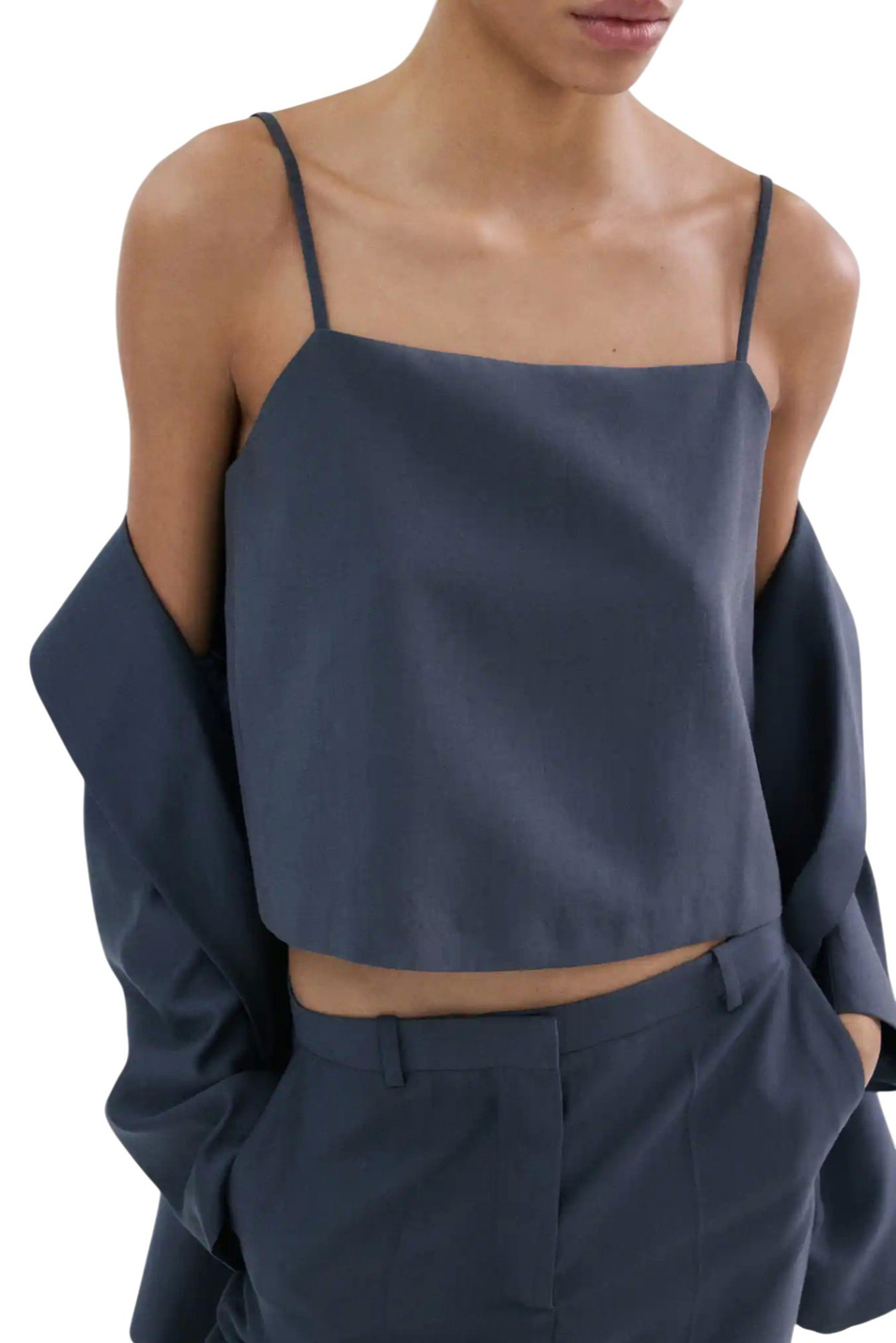 Женский Mango Топ TEMPO однотонный (цвет ), артикул 27995832 | Фото 4