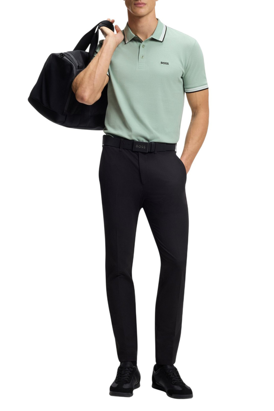 Поло Paddy из натурального хлопка|Основной цвет:Мятный Мужской BOSS Поло Paddy из натурального хлопка (цвет ), артикул 50469055 | Фото 2