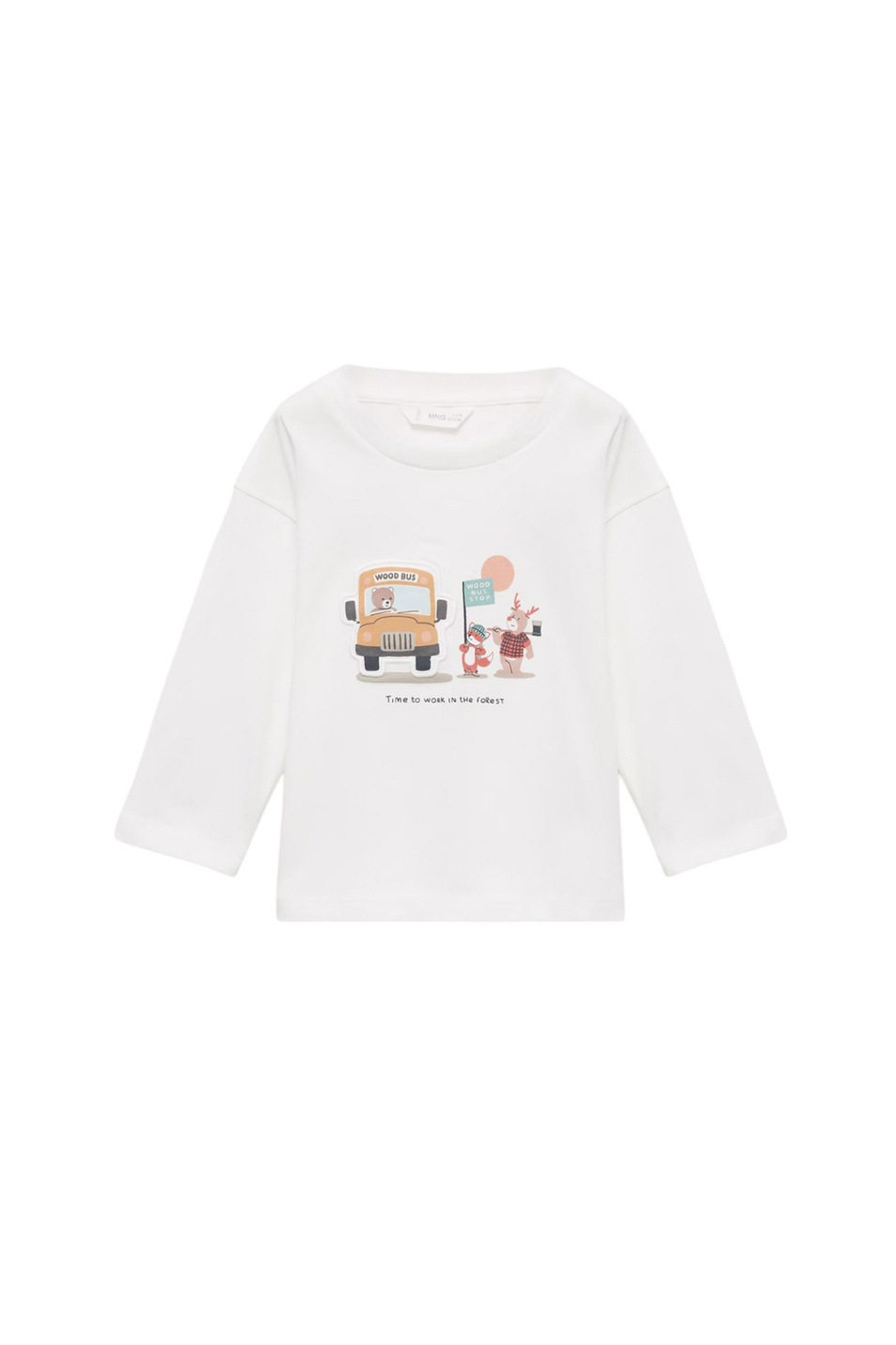 Малышам мальчикам Mango Kids Лонгслив WOODBUS с принтом (цвет ), артикул 87043642 | Фото 1