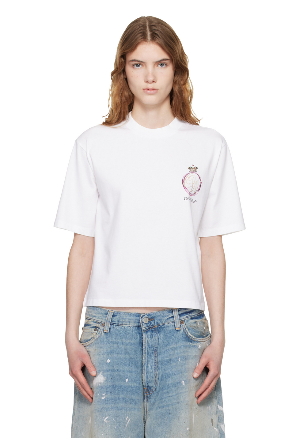 Женский Off-White Футболка ROYAL CROWN с принтом (цвет ), артикул OWAA124S26JER0040110 | Фото 4