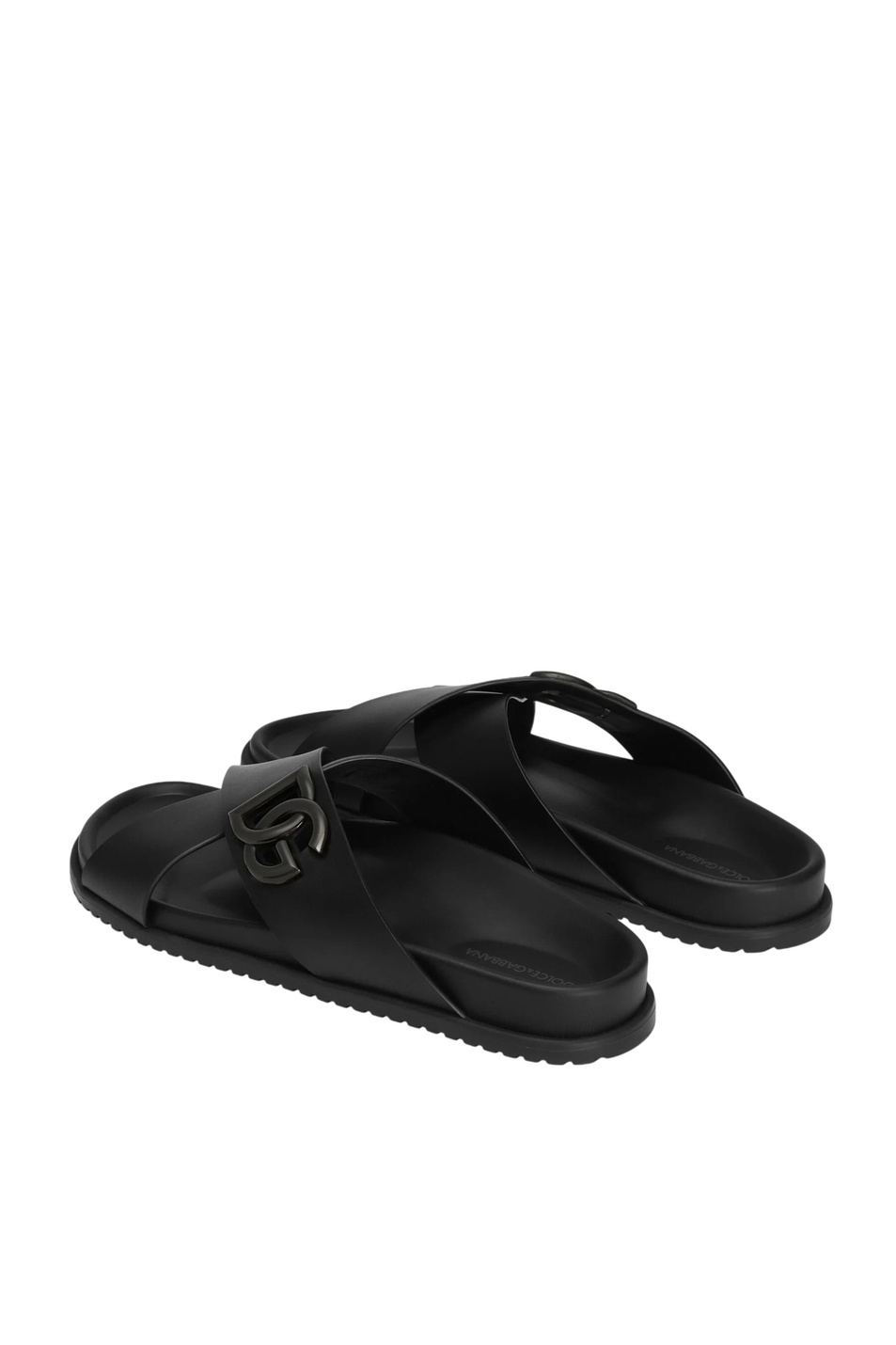 Шлепанцы из натуральной кожи|Основной цвет:Черный Мужской Dolce & Gabbana Шлепанцы из натуральной кожи (цвет ), артикул A80525-A9Q67 | Фото 3