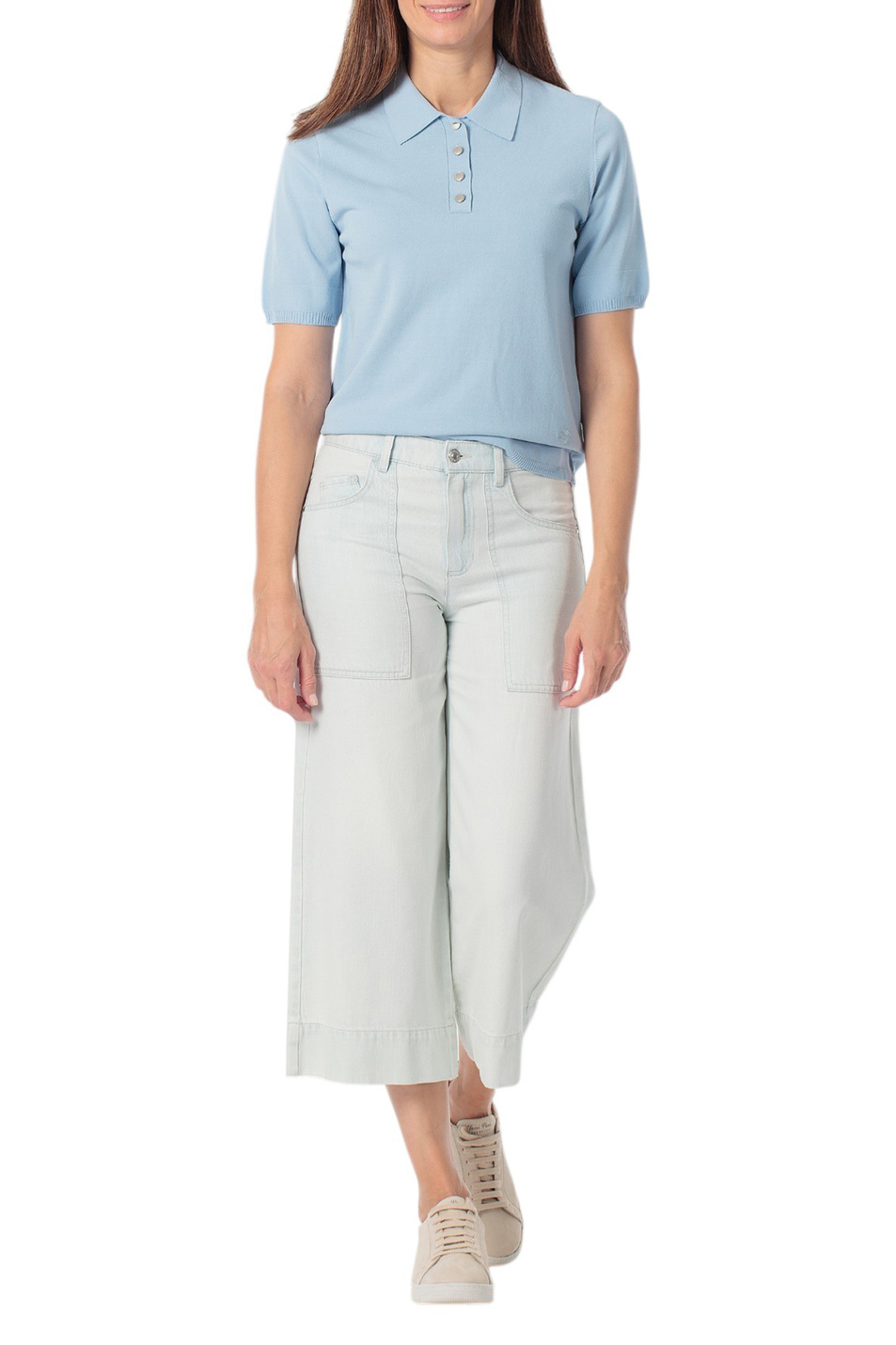 Женский Gerry Weber Джемпер-поло однотонный (цвет ), артикул N60953 | Фото 3