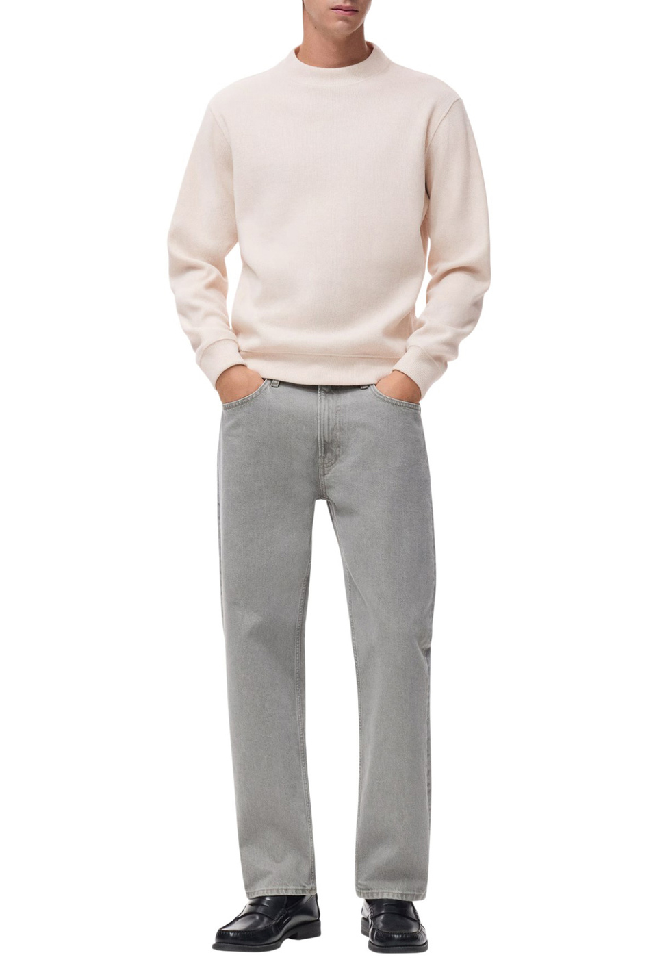 Свитшот BESALU прямого кроя|Основной цвет:Кремовый Мужской Mango Man Свитшот BESALU прямого кроя (цвет ), артикул 17007902 | Фото 2