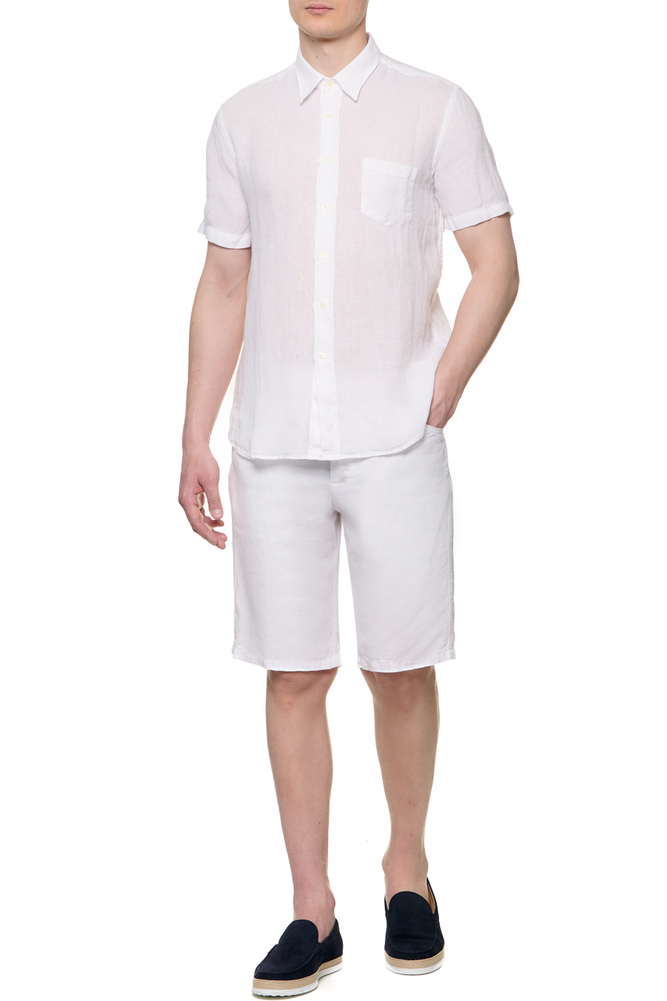 Мужской 120% Lino Рубашка из чистого льна (цвет ), артикул V0M13680000115000 | Фото 2