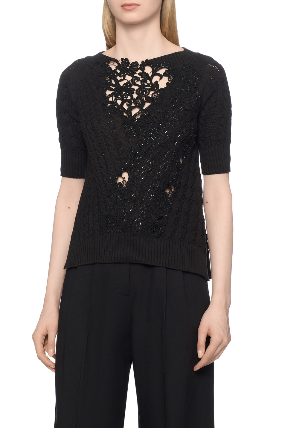 Женский ERMANNO SCERVINO Джемпер с аппликацией (цвет ), артикул D485L335APCTNTW | Фото 4