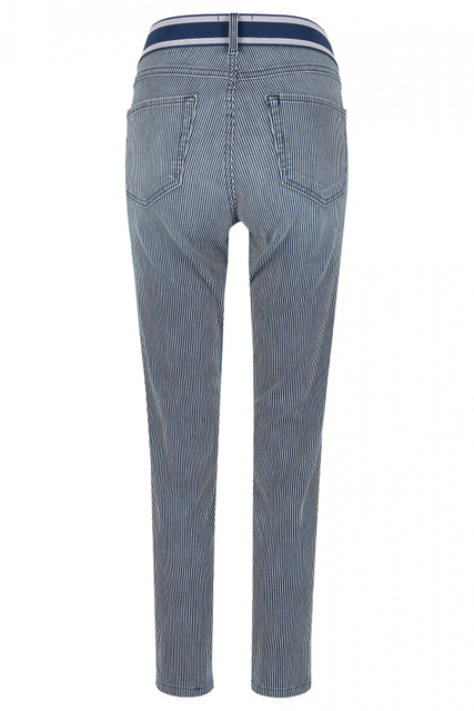 Укороченные джинсы Ornella Sporty в тонкую полоску|Основной цвет:Синий|Артикул:232688907 | Фото 2