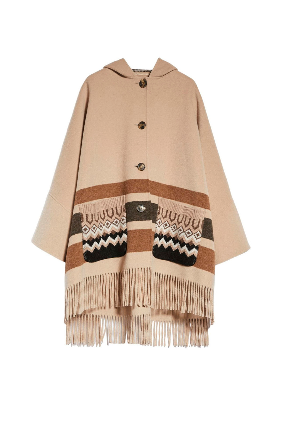 Женский Weekend Max Mara Пончо XIRIA из смесовой шерсти с бахромой (цвет ), артикул 2350860233 | Фото 1