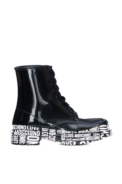 Ботинки на шнуровке с принтованной подошвой|Основной цвет:Черный|Артикул:JA24273G1FIR | Фото 1