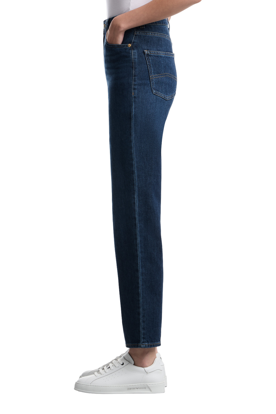Женский Emporio Armani Джинсы из эластичного хлопка (цвет ), артикул EW003498-AF27890 | Фото 5