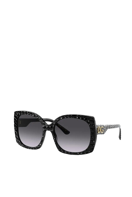 Солнцезащитные очки 0DG4385 с лого на дужках|Основной цвет:Черный|Артикул:0DG4385 | Фото 1