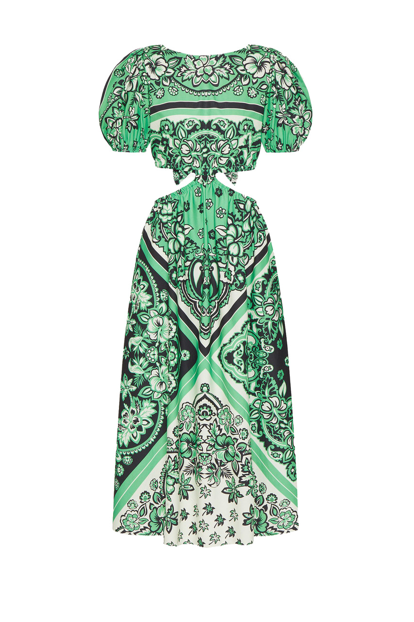 Платье из натурального хлопка|Основной цвет:Зеленый|Артикул:2R0VAHK06SM | Фото 1