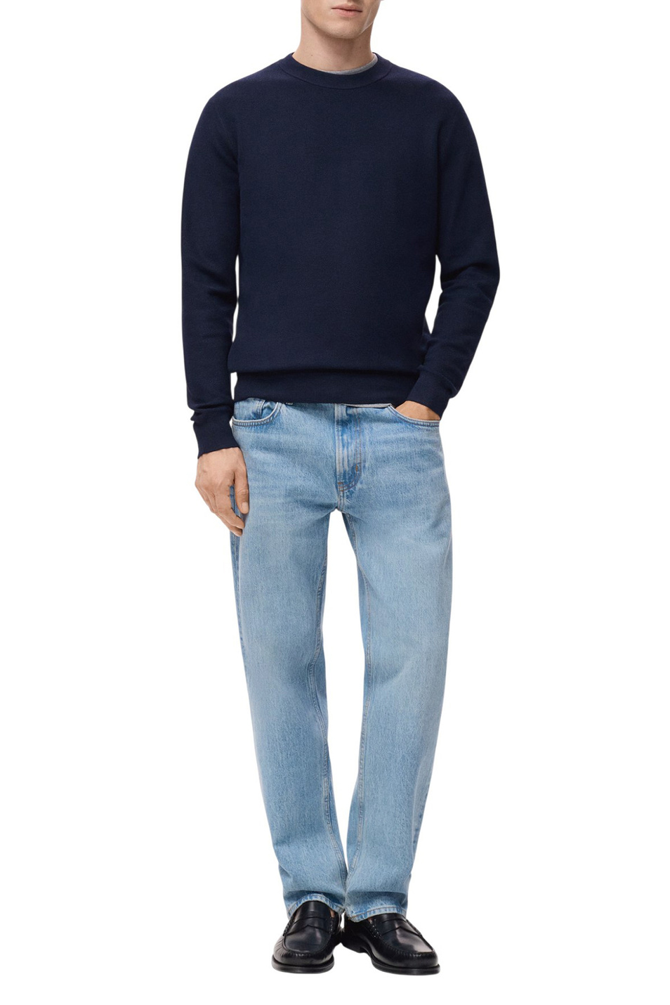 Мужской Mango Man Джемпер TEN однотонный (цвет ), артикул 27041281 | Фото 2