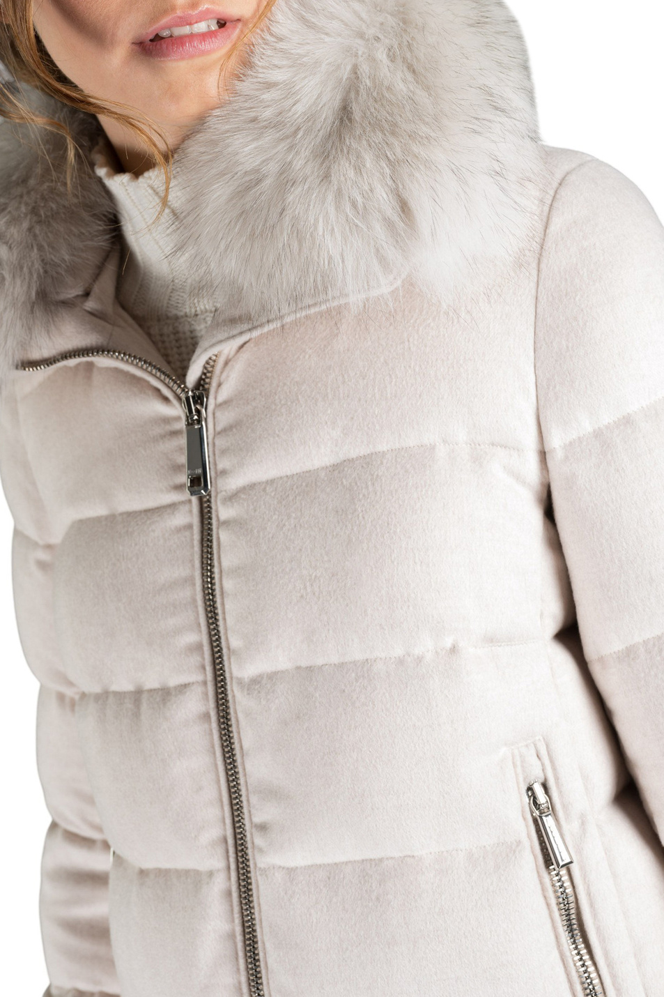 Женский MooRER Полупальто DORADO-FUR-LS9 с воротником из меха лисы (цвет ), артикул MODGI300004-TEPA228-DORAD | Фото 5