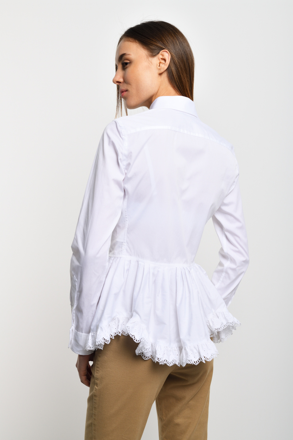 Женский Polo Ralph Lauren Рубашка из натурального хлопка с баской (цвет ), артикул 211780004001 | Фото 3
