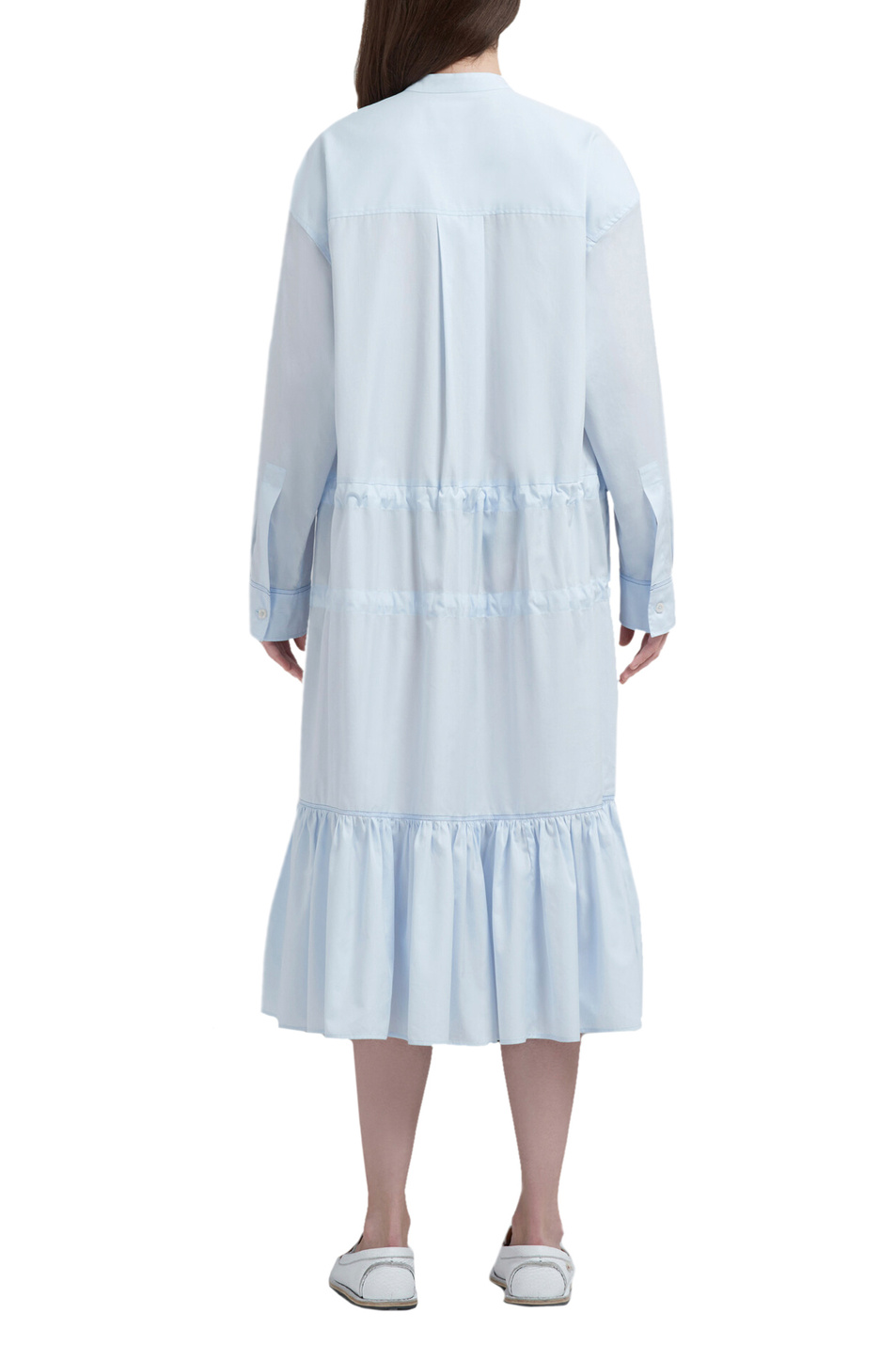 Женский Marni Платье из натурального хлопка с оборками (цвет ), артикул ABMA0804A1-UTCZ56 | Фото 4