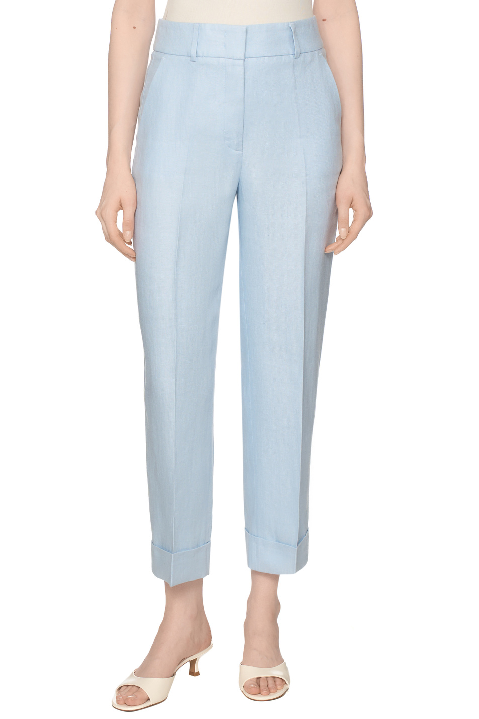 Женский Peserico Брюки прямого кроя из льна (цвет ), артикул A04210D-02606 | Фото 4