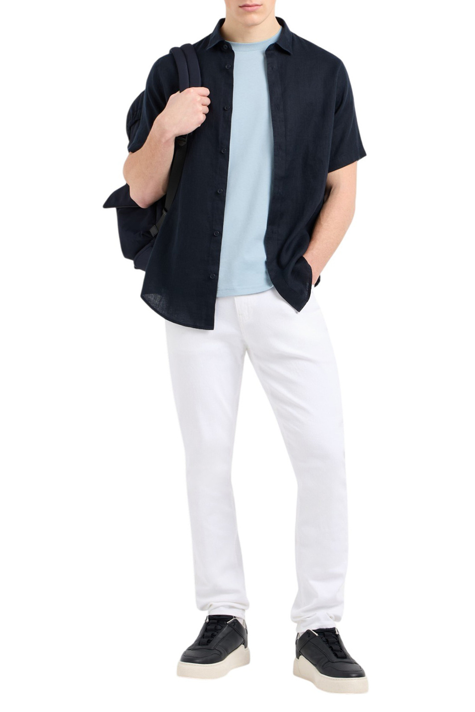 Мужской Armani Exchange Рубашка из льна (цвет ), артикул XM001223-AF14619 | Фото 2