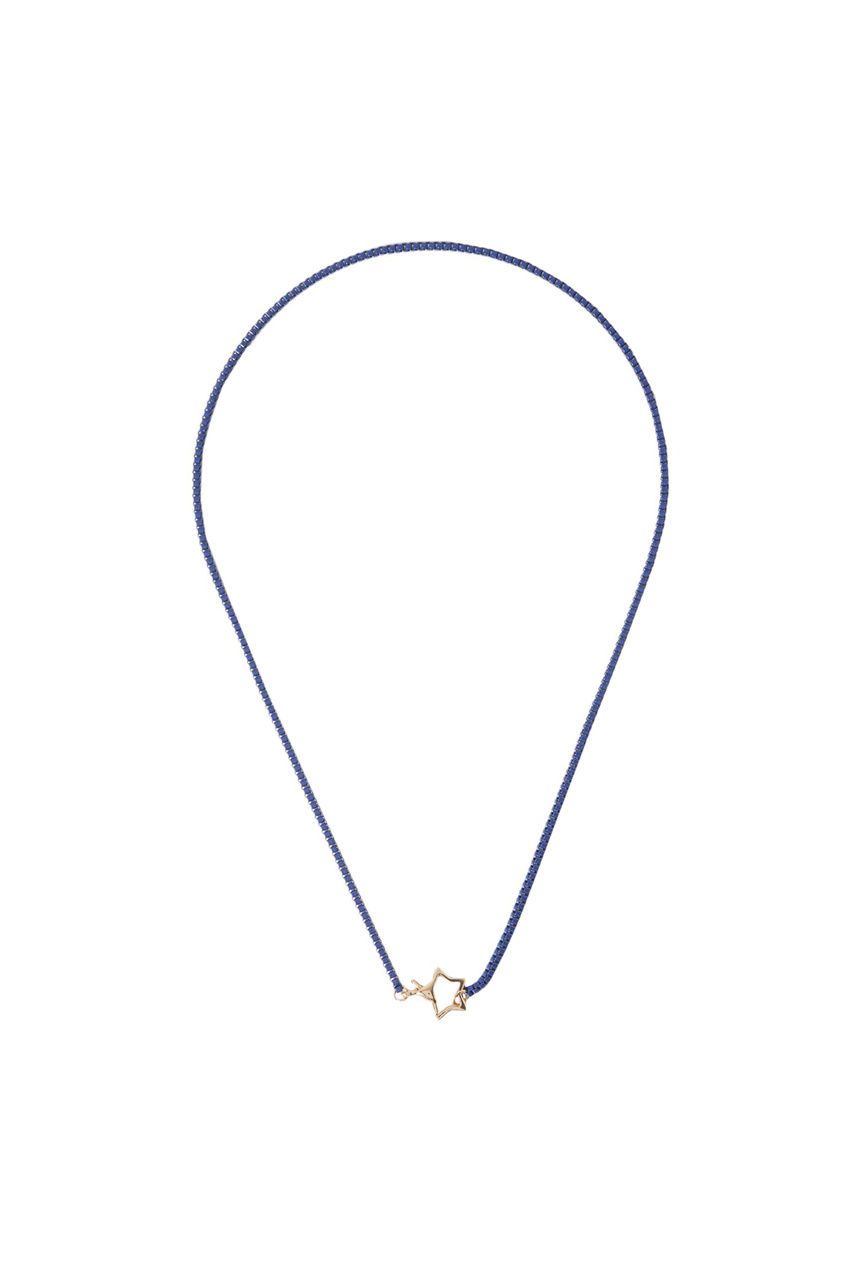 Ожерелье-цепочка с подвеской|Основной цвет:Синий|Артикул:213889 | Фото 1