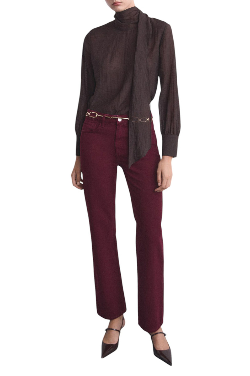 Женский Mango Джинсы MATILDA из хлопка (цвет ), артикул 17014793 | Фото 2