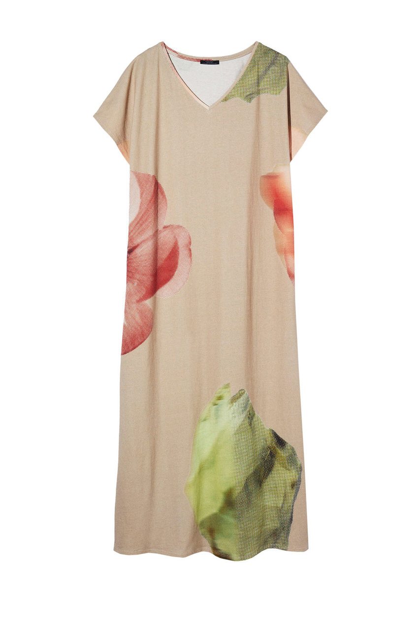 Платье с принтом|Основной цвет:Разноцветный|Артикул:220591 | Фото 1