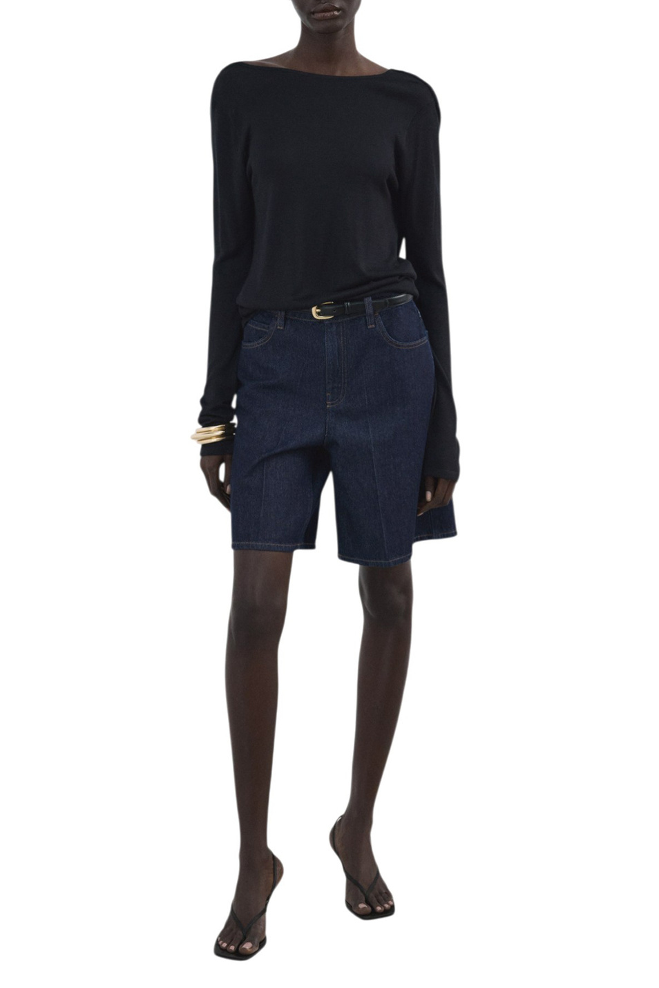 Женский Mango Шорты CAMILLA джинсовые с высокой посадкой (цвет ), артикул 27037140 | Фото 2