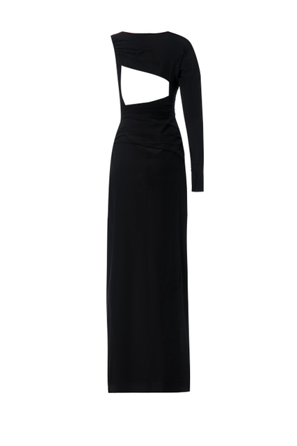 Платье из смесового шелка с вырезом на спинке|Основной цвет:Черный|Артикул:H011-5500 | Фото 2