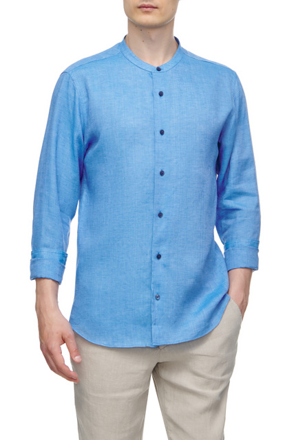 Льняная рубашка|Основной цвет:Синий|Артикул:305291-ZCSG1-G | Фото 1