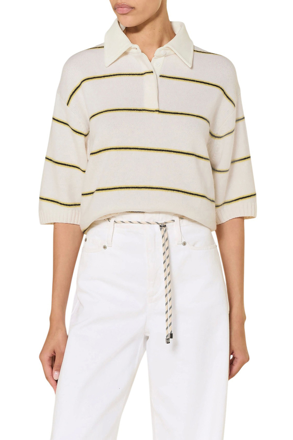 Женский Dorothee Schumacher Джемпер-поло из шерсти и кашемира (цвет ), артикул 410501 | Фото 3