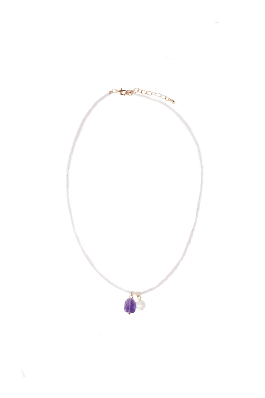 Ожерелье с натуральным жемчугом|Основной цвет:Серебристый|Артикул:214183 | Фото 1