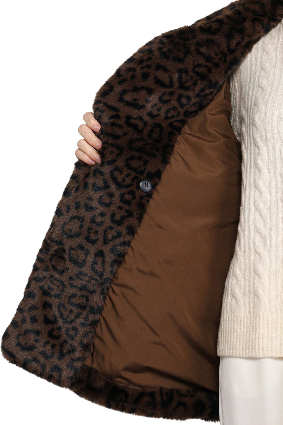 Полушубок с леопардовым принтом|Основной цвет:Коричневый Женский Gerry Weber Полушубок с леопардовым принтом (цвет ), артикул 250069-61046 | Фото 9