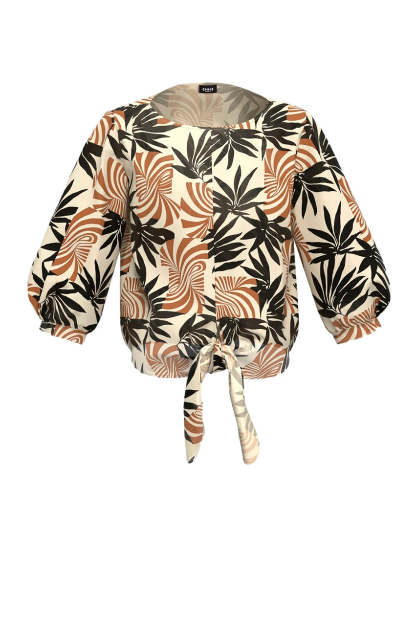 Блузка ALBANO из хлопка и льна|Основной цвет:Разноцветный|Артикул:2351111534 | Фото 1