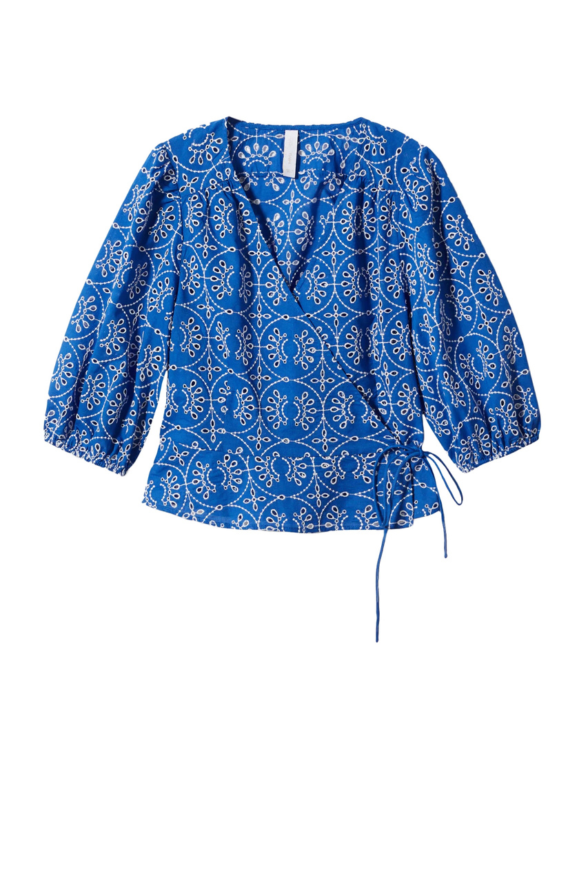 Блузка ZAFI с вышивкой|Основной цвет:Синий|Артикул:47038632 | Фото 1