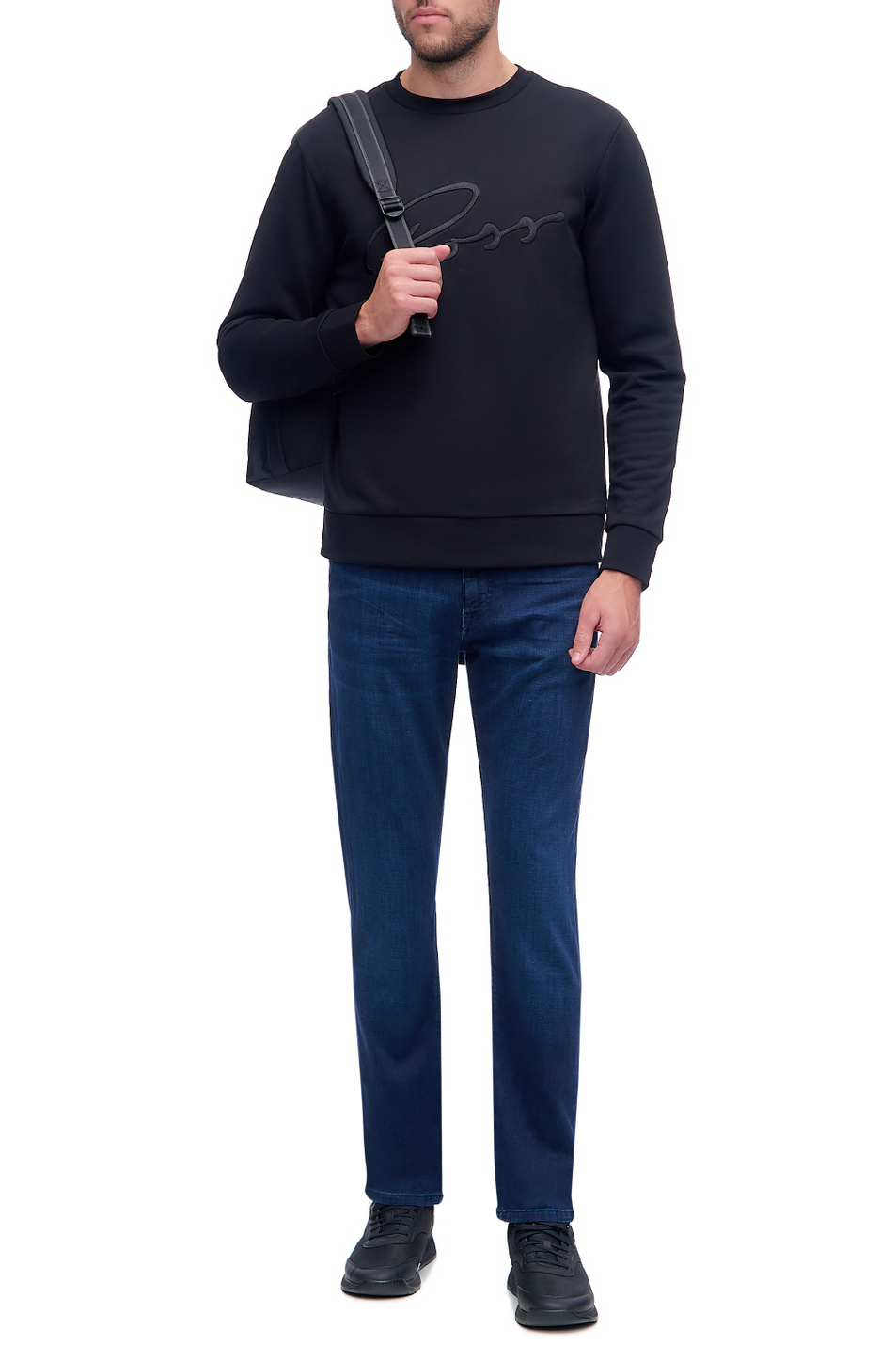 Мужской BOSS Свитшот из натурального хлопка с вышитым логотипом (цвет ), артикул 50458160 | Фото 2