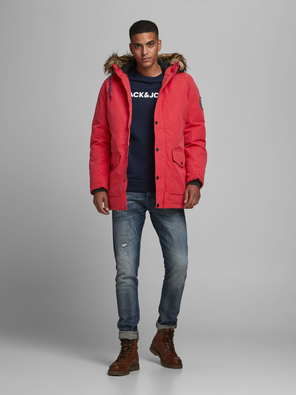 Мужской Jack & Jones Куртка с капюшоном с искусственным мехом (цвет ), артикул 12174383 | Фото 2