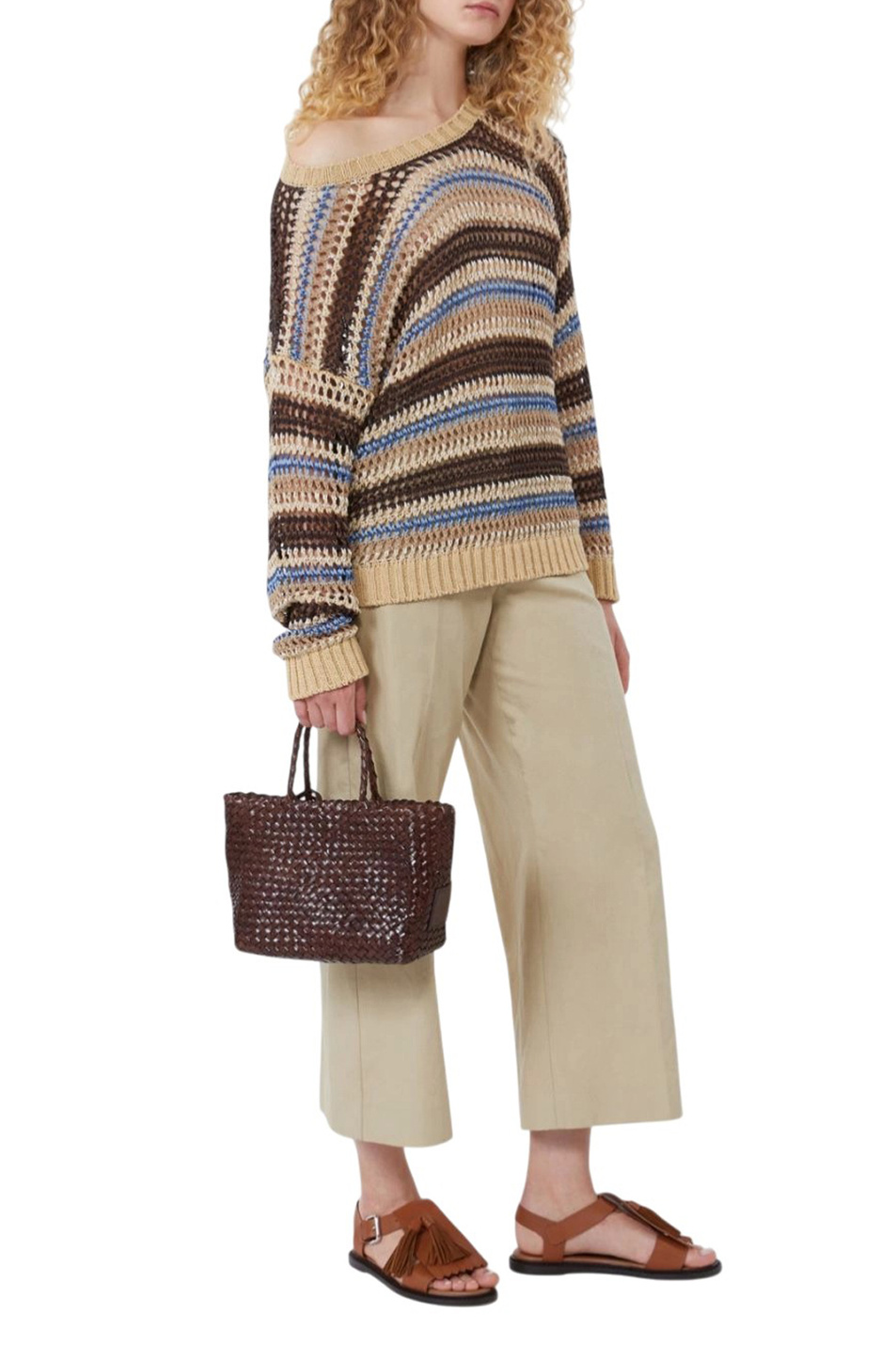 Женский Weekend Max Mara Свитер ONIRICA из хлопка и льна (цвет ), артикул 2615361152 | Фото 2