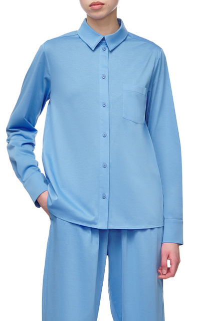 Рубашка EDIPO из смесового хлопкового джерси|Основной цвет:Голубой|Артикул:39510326 | Фото 1