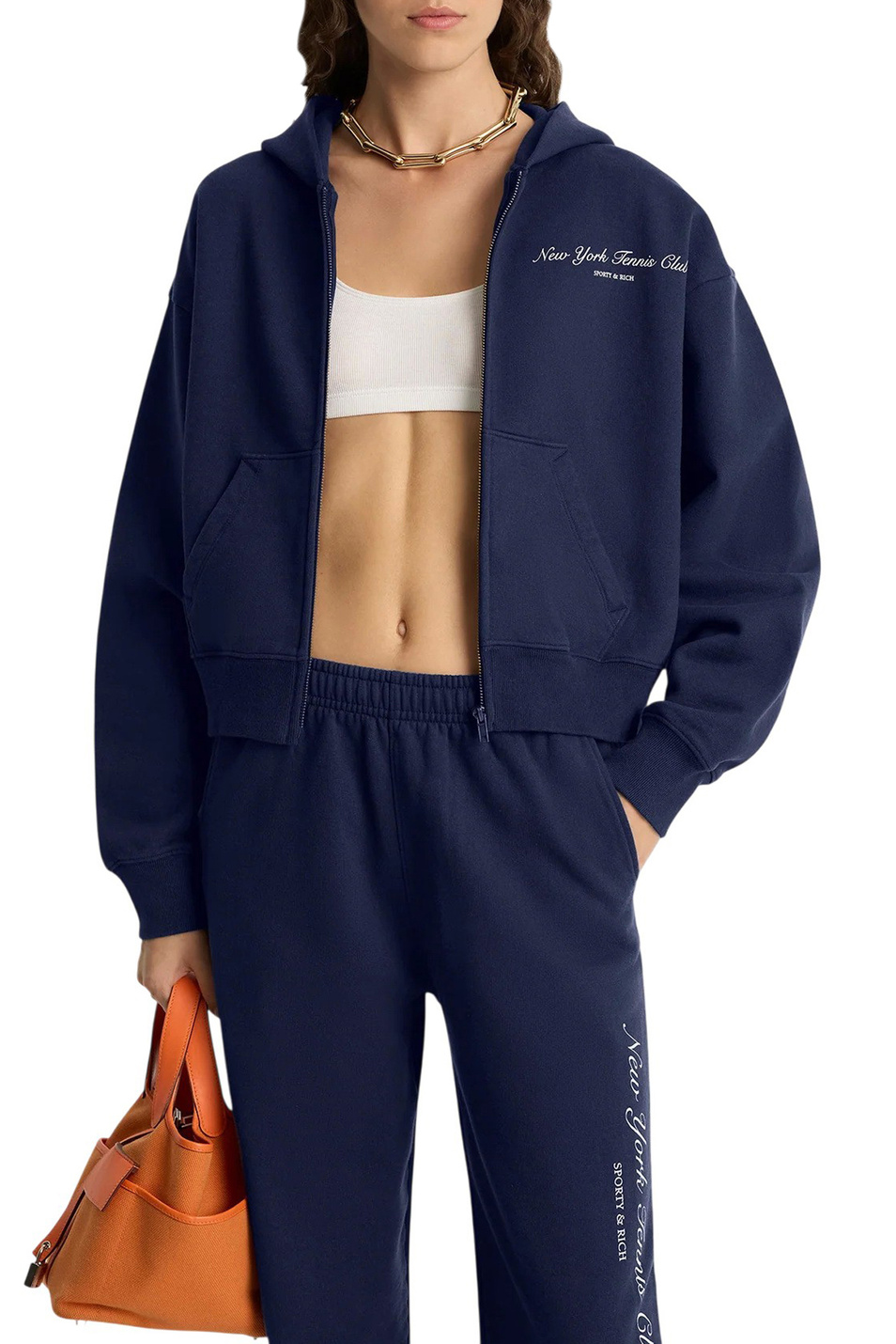 Женский Sporty & Rich Толстовка NY Tennis Club из хлопка (цвет ), артикул ST068621402BL106 | Фото 3