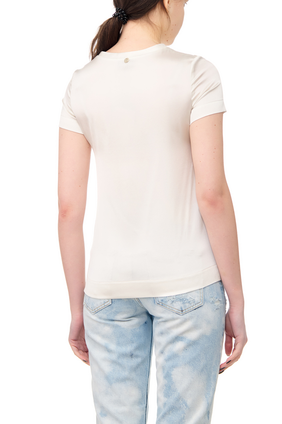Liu Jo Шелковая однотонная футболка (цвет ), артикул CA2189T8827 | Фото 6