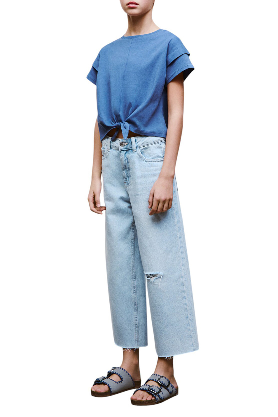 Девочкам Mango Kids Футболка SAILOR из хлопка (цвет ), артикул 87033276 | Фото 3