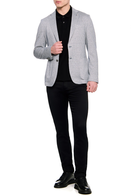 Льняной пиджак с добавлением хлопка|Основной цвет:Серый|Артикул:50469000 | Фото 2